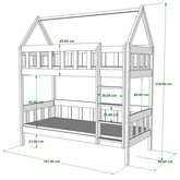 MebleWrobel - MebleWrobel Bunk Bed Cottage House 190X90 White - Mari Kali Stores Cyprus